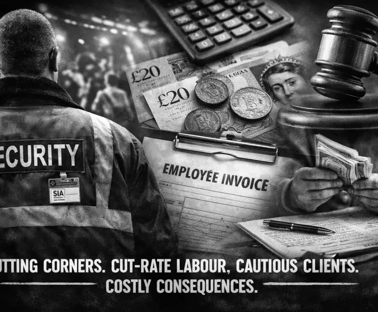 AI generated image from the article text depicting the decline of the security industry