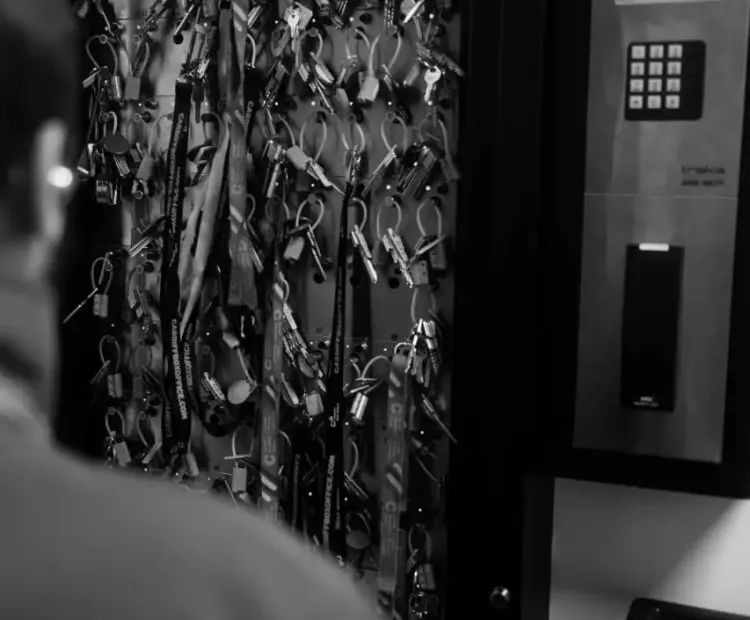 Keyholder accessing keys in Cardiff 